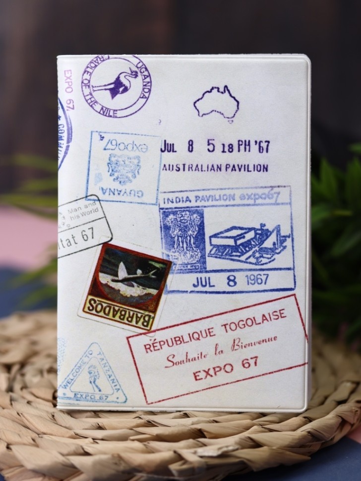 Обложка для паспорта "ШТАМПЫ", плотность 600 мкм