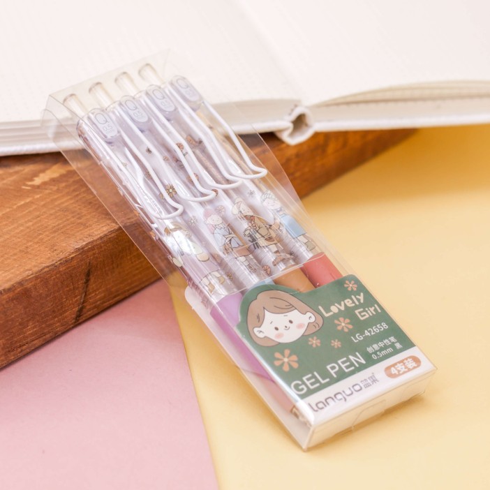 Набор ручек "Lovely girl", 4 шт, mix 