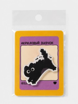 Значок акриловый iLikeGift "Испуганный кот"