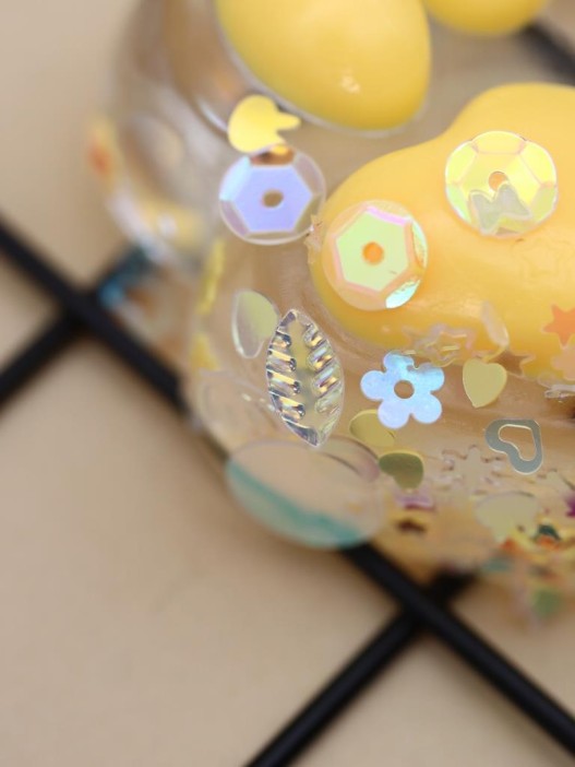 Мялка - антистресс «Таба ЛАПКА с блёстками», жёлтая, 9 х 15 см 