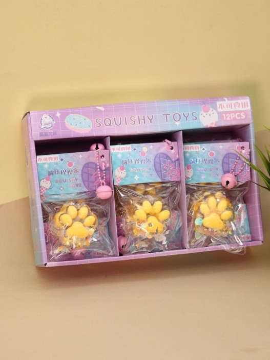 Мялка - антистресс «Таба ЛАПКА с блёстками», жёлтая, 9 х 15 см 