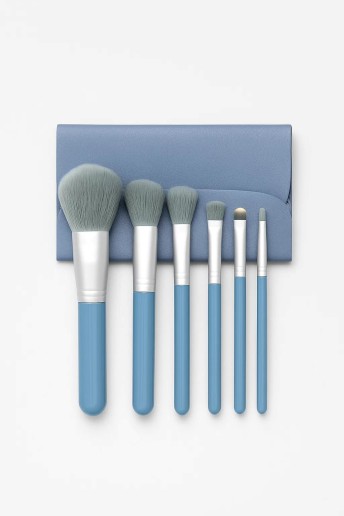 Набор кистей для макияжа "Harmonious", 7 кистей, blue