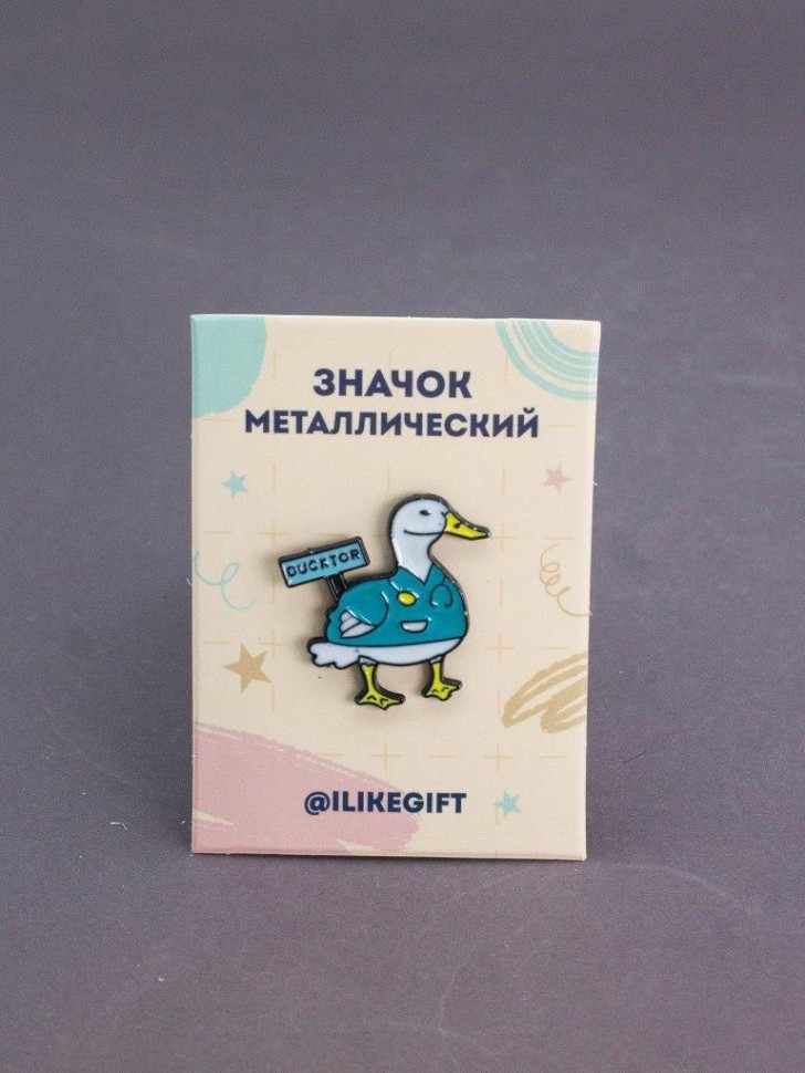 Значок металлический iLikeGift "Утка-доктор"