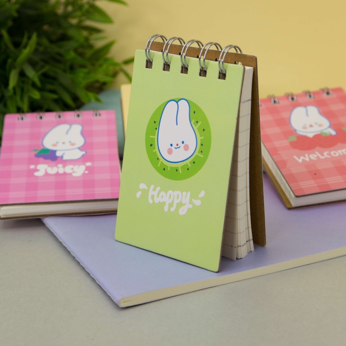 Блокнот (А7) "Funny bunny", green 