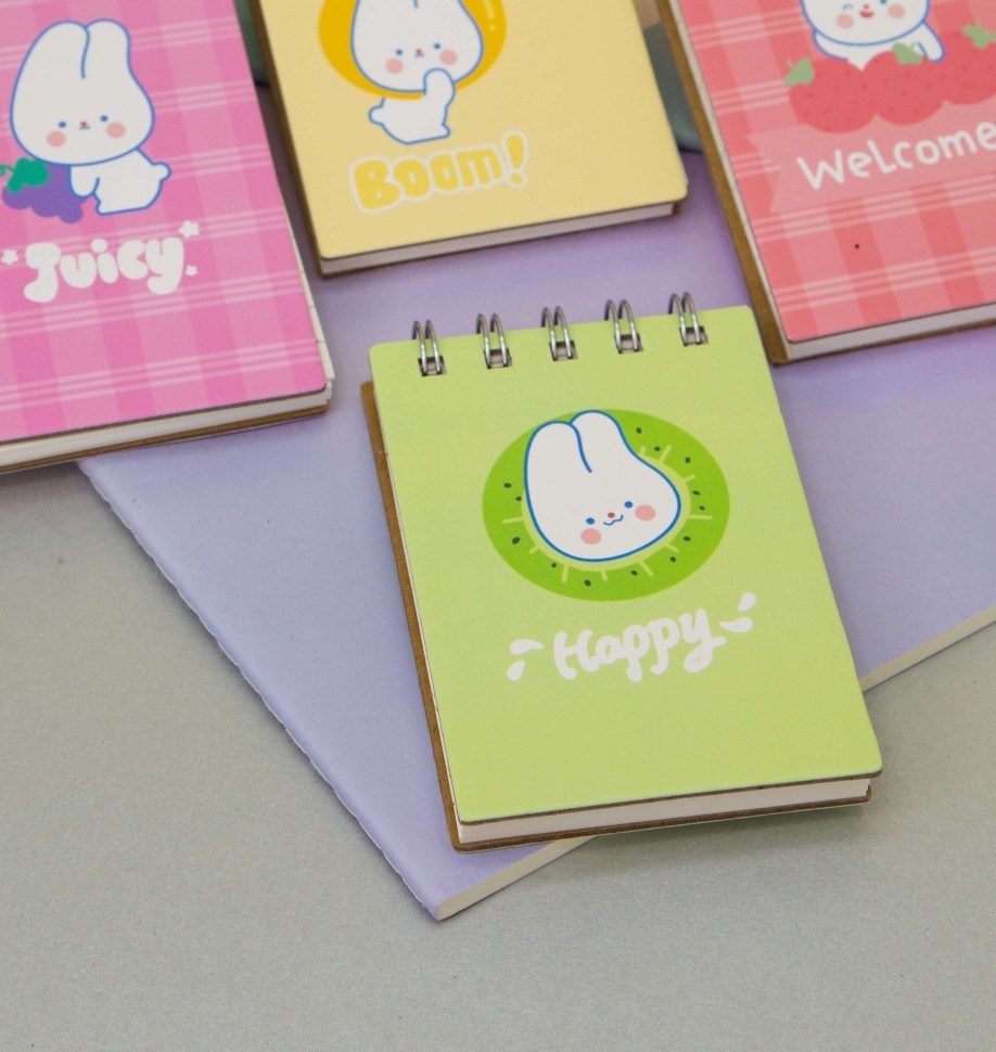 Блокнот (А7) "Funny bunny", green