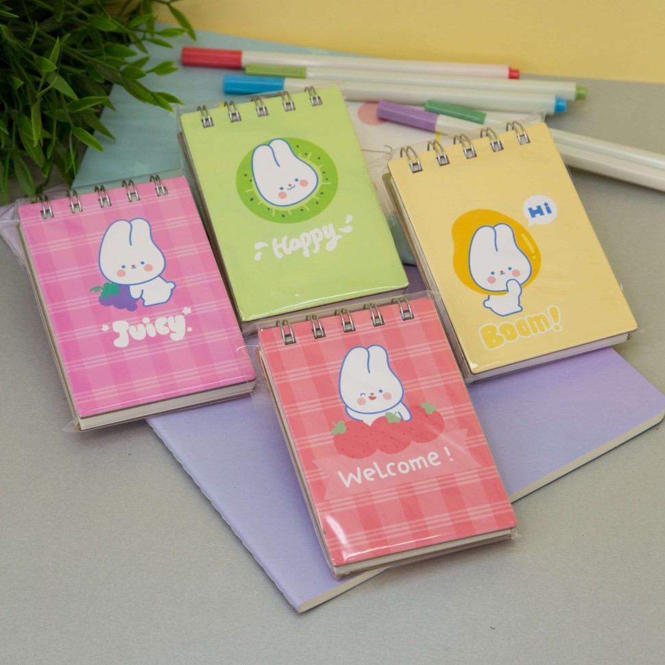Блокнот (А7) "Funny bunny", green