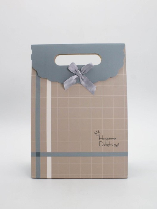 Пакет подарочный (M) &quot;Simple plaid&quot;, green (19x 9 x 27) 