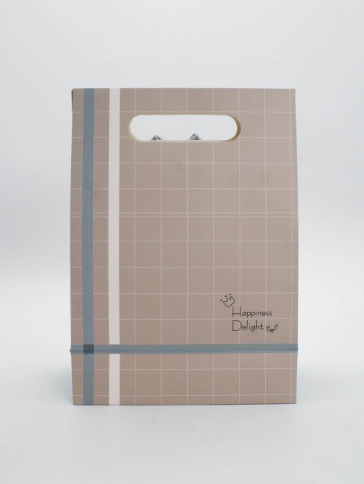 Пакет подарочный (M) &quot;Simple plaid&quot;, green (19x 9 x 27) 