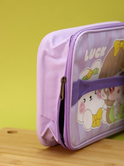 Сумка на чемодан сверху &quot;Anime girl yellow bow&quot;, purple (29*22*8) 