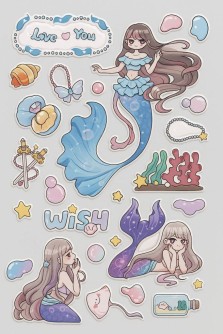 Наклейки объемные "Graceful mermaid" (9*22,5 см)