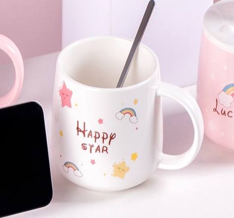 Кружка керамическая «Happy star», white (380 мл) 