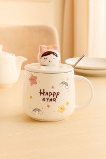 Кружка керамическая «Happy star», white (380 мл)