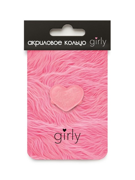 Кольцо акриловое GIRLY &quot;Red heart&quot;, red (d=1,7 см) 