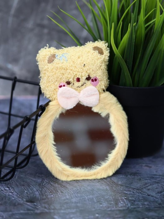 Плюшевое зеркало GIRLY "Bow and bear", brown (8*13 см) 
