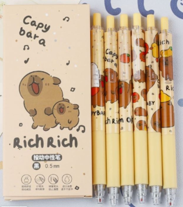 Набор ручек &quot;Capybara rich rich&quot;, 6шт, brown 
