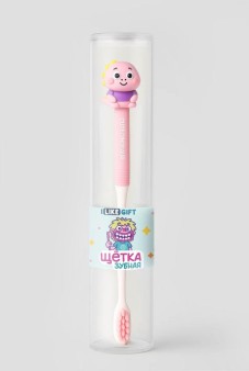 Зубная щётка для взрослых iLikeGift "Котозаур", розовая (21 см)
