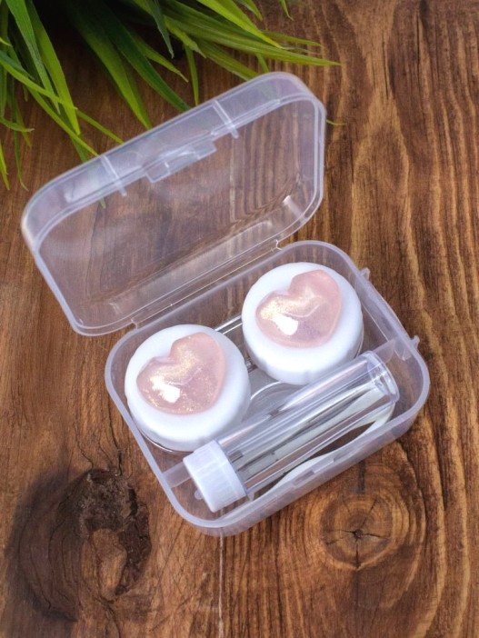 Контейнер для линз &quot;Glass heart&quot;, orange 