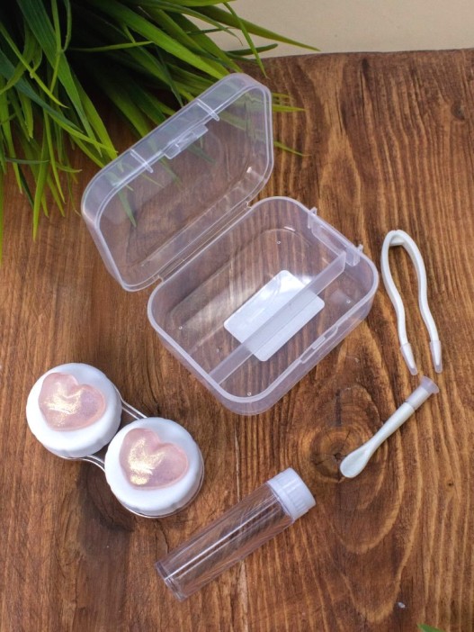 Контейнер для линз &quot;Glass heart&quot;, orange 