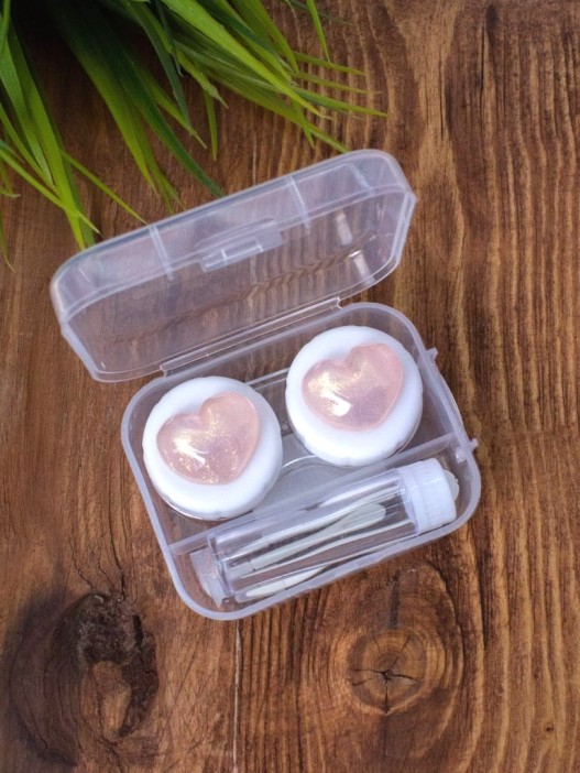 Контейнер для линз &quot;Glass heart&quot;, orange 