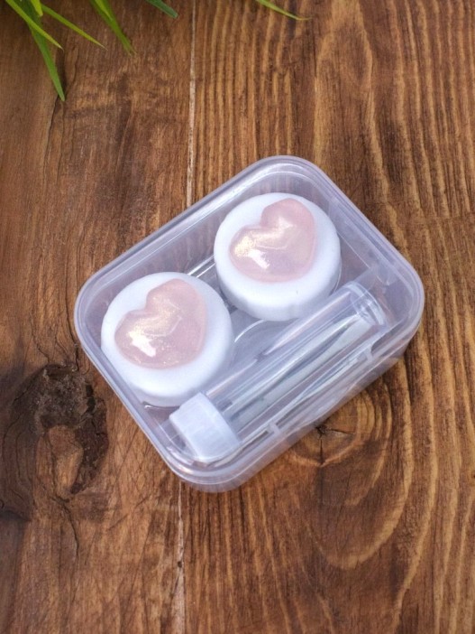 Контейнер для линз &quot;Glass heart&quot;, orange 