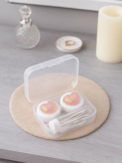 Контейнер для линз "Glass heart", orange