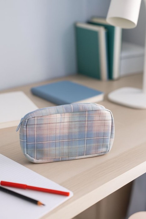 Пенал, косметичка &quot;Plaid&quot;, blue 