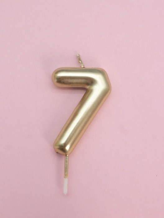 Свеча для торта &quot;Golden glow&quot; цифра 7, (6 см) 