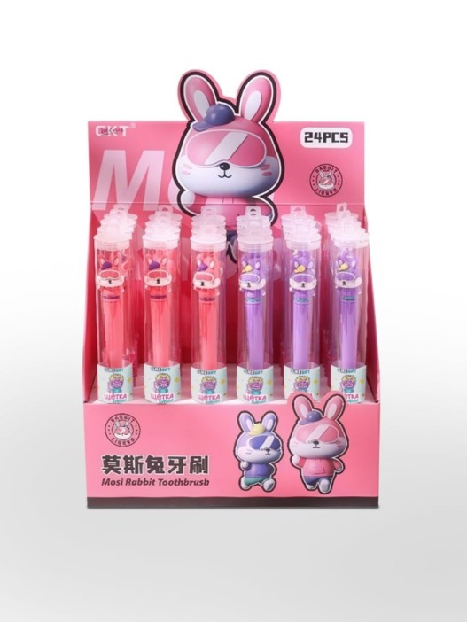 Зубная щётка для взрослых iLikeGift &quot;Battle bunny&quot; (21 см), шоу-бокс 24 шт. 