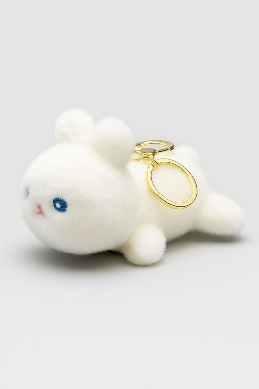 Плюшевый брелок "Lying bunny", white 