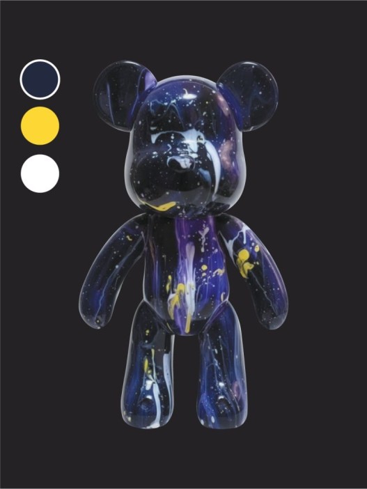 Набор для творчества с красками (3*60 мл) "Fluid bear", 23 см (жёлтый/чёрный/белый) 