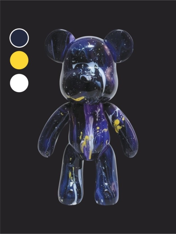 Набор для творчества с красками (3*60 мл) "Fluid bear", 23 см (жёлтый/чёрный/белый) 