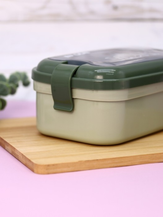 Ланчбокс &quot;Wonderful life&quot;, green (ложка+вилка), 800 мл 