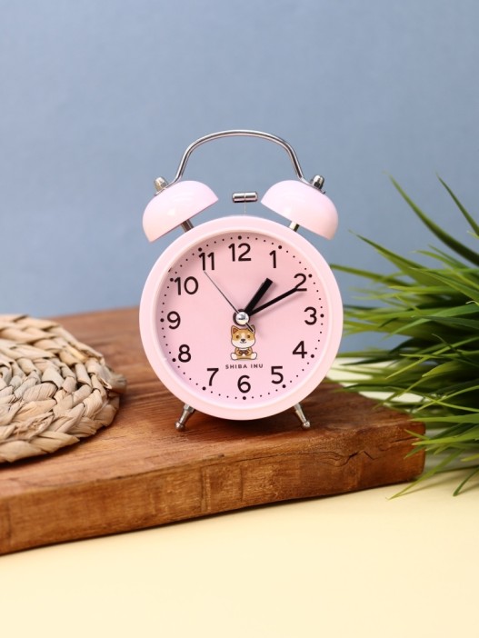 Часы-будильник "Shiba-inu", pink 