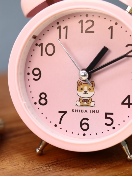 Часы-будильник "Shiba-inu", pink 
