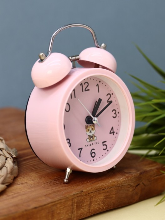 Часы-будильник "Shiba-inu", pink 