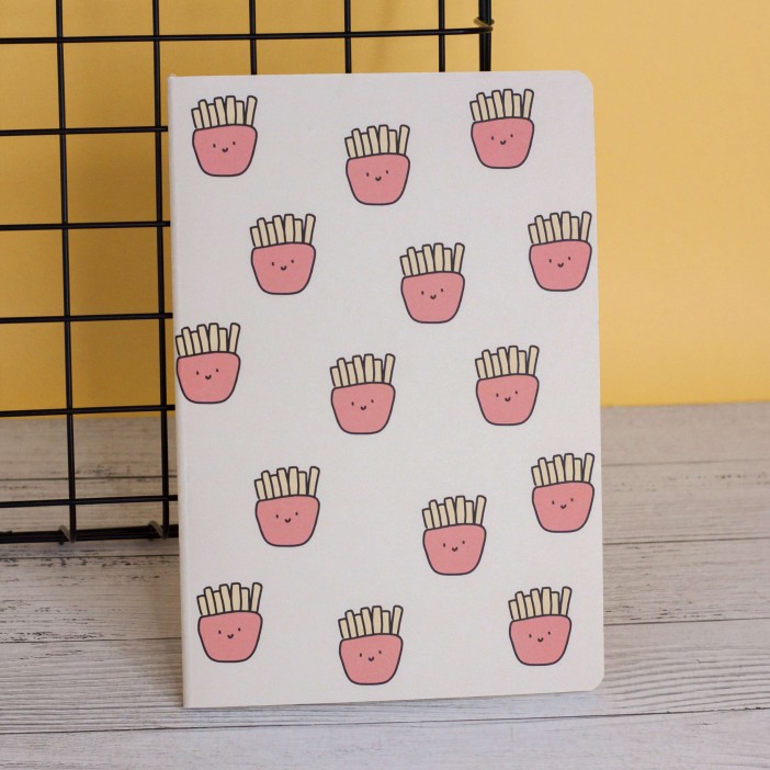Тетрадь (A5) "Food french fries", white (14.5*21) 