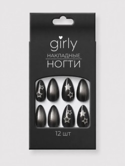 Накладные ногти GIRLY «Звезды», 12 шт., с клеевыми пластинами