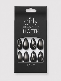Накладные ногти GIRLY «Звезды», 12 шт., с клеевыми пластинами
