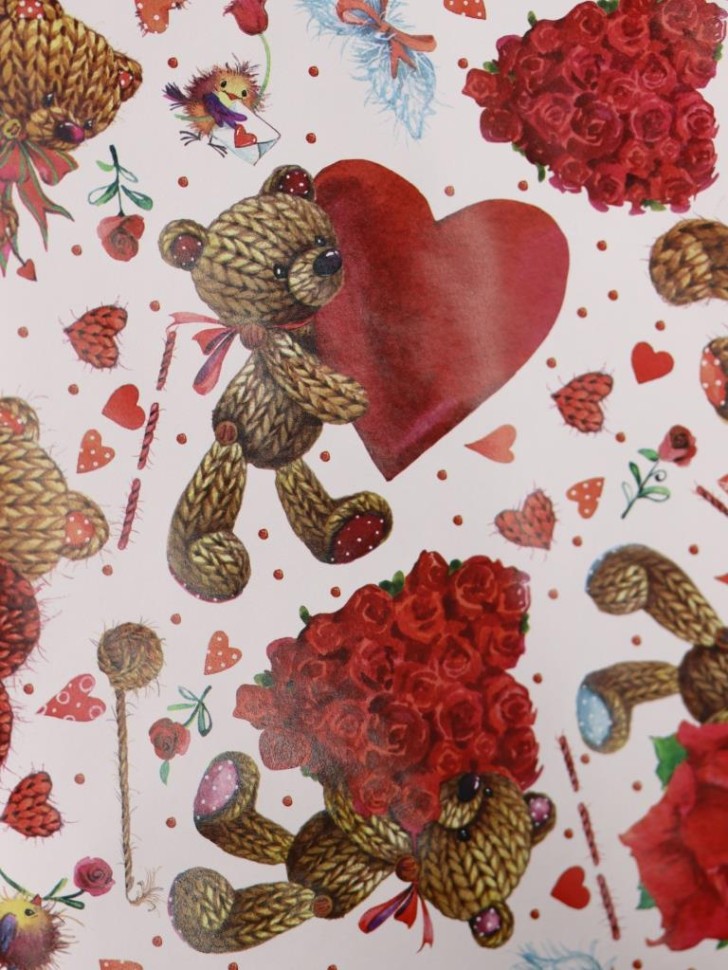 Упаковочная бумага «Heart's Desire Wrap» 1 рулон, 50*70 см