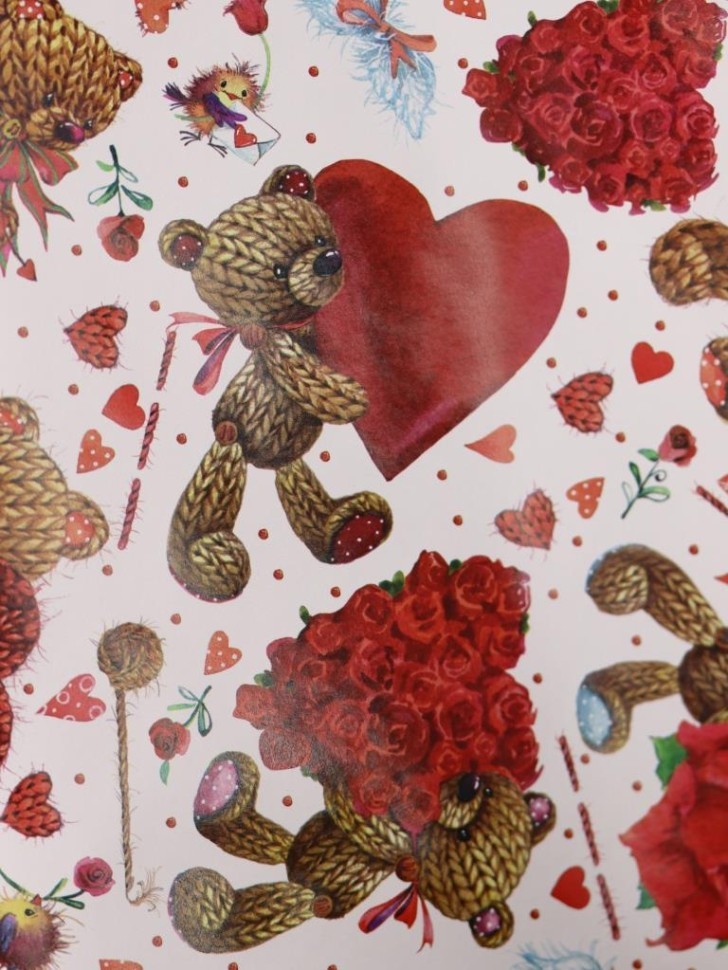 Упаковочная бумага «Heart's Desire Wrap» 1 рулон, 50*70 см