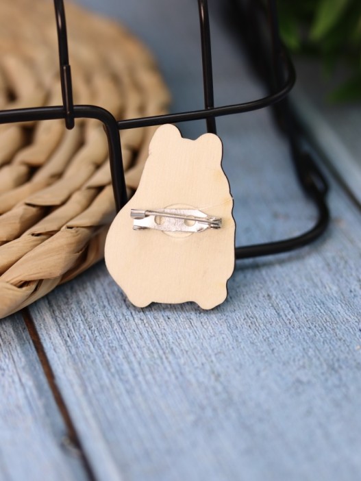 Значок ECO из дерева Аниме "Love corgi girl" 