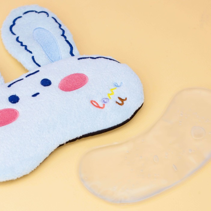 Маска для сна гелевая "Face rabbit", blue 