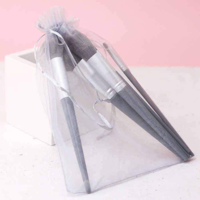 Набор кистей для макияжа "Top", 9 кистей, grey 