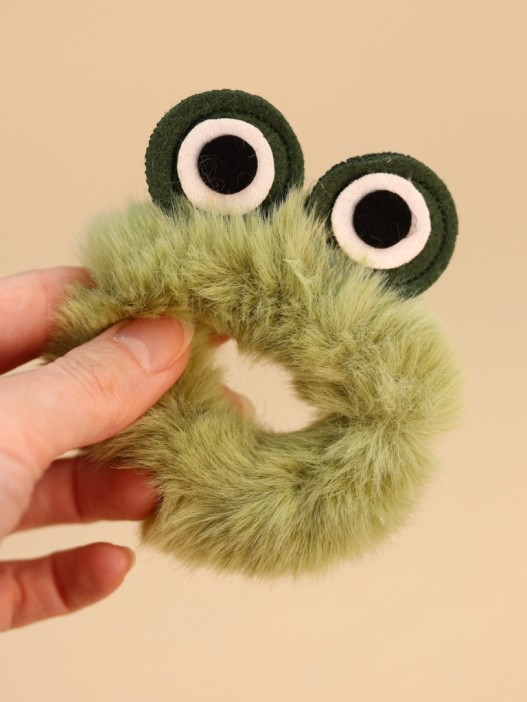 Резинка для волос "Пушистая команда", зеленая (8 см) 