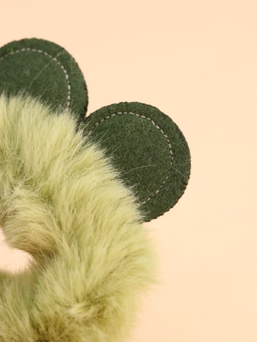 Резинка для волос "Пушистая команда", зеленая (8 см) 