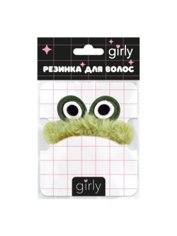 Резинка для волос "Пушистая команда", зеленая (8 см)