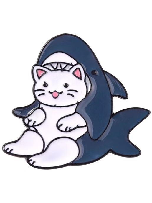 Значок металлический iLikeGift &quot;The shark cat&quot; 
