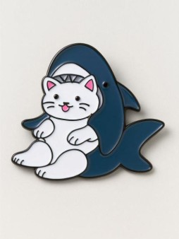 Значок металлический iLikeGift "The shark cat"