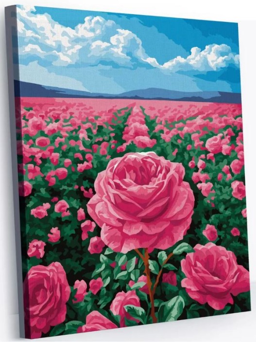 Картина по номерам 40*50 &quot;Поле роз&quot; (24 цвета) 