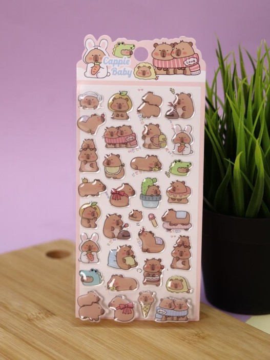 Наклейки объемные "Graceful Capybara" (20,5*9 см) 